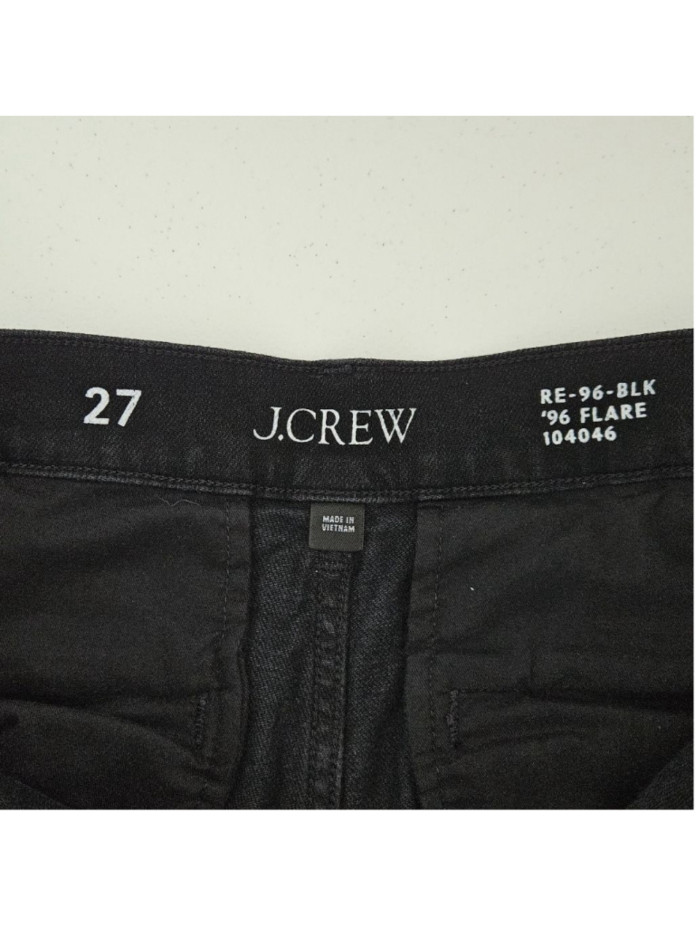 J.Crew '96 Slim Flare High Rise Jeans Size 27 Black Retro 90's Style - Picture 7 of 13